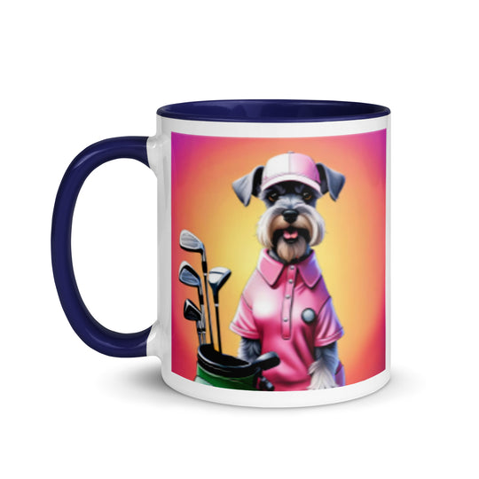 Miniature Schnauzer Golfer- Mug with Color Inside v4