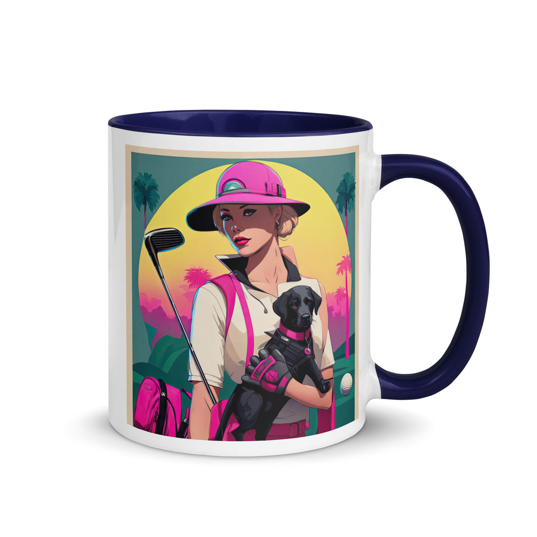 Mug with Color Inside-Labrador Retriever Golfer