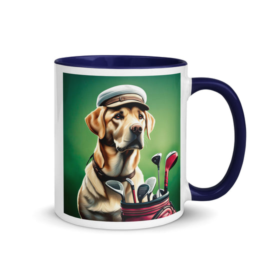 Mug with Color Inside-Labrador Retriever Golfer V2