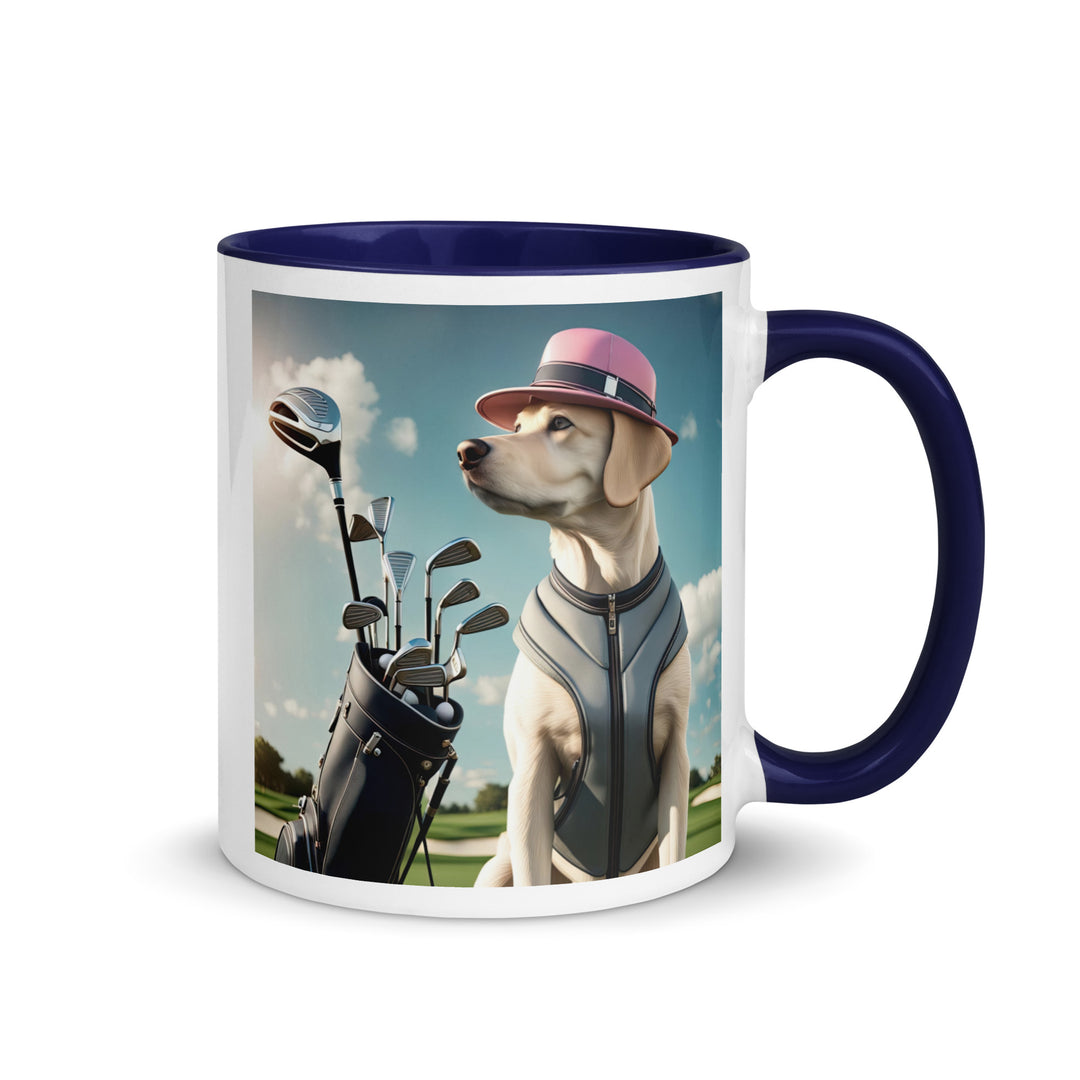 Mug with Color Inside-Labrador Retriever Golfer V3