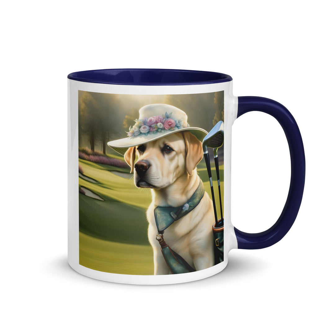 Mug with Color Inside-Labrador Retriever Golfer V4