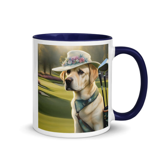 Mug with Color Inside-Labrador Retriever Golfer V4