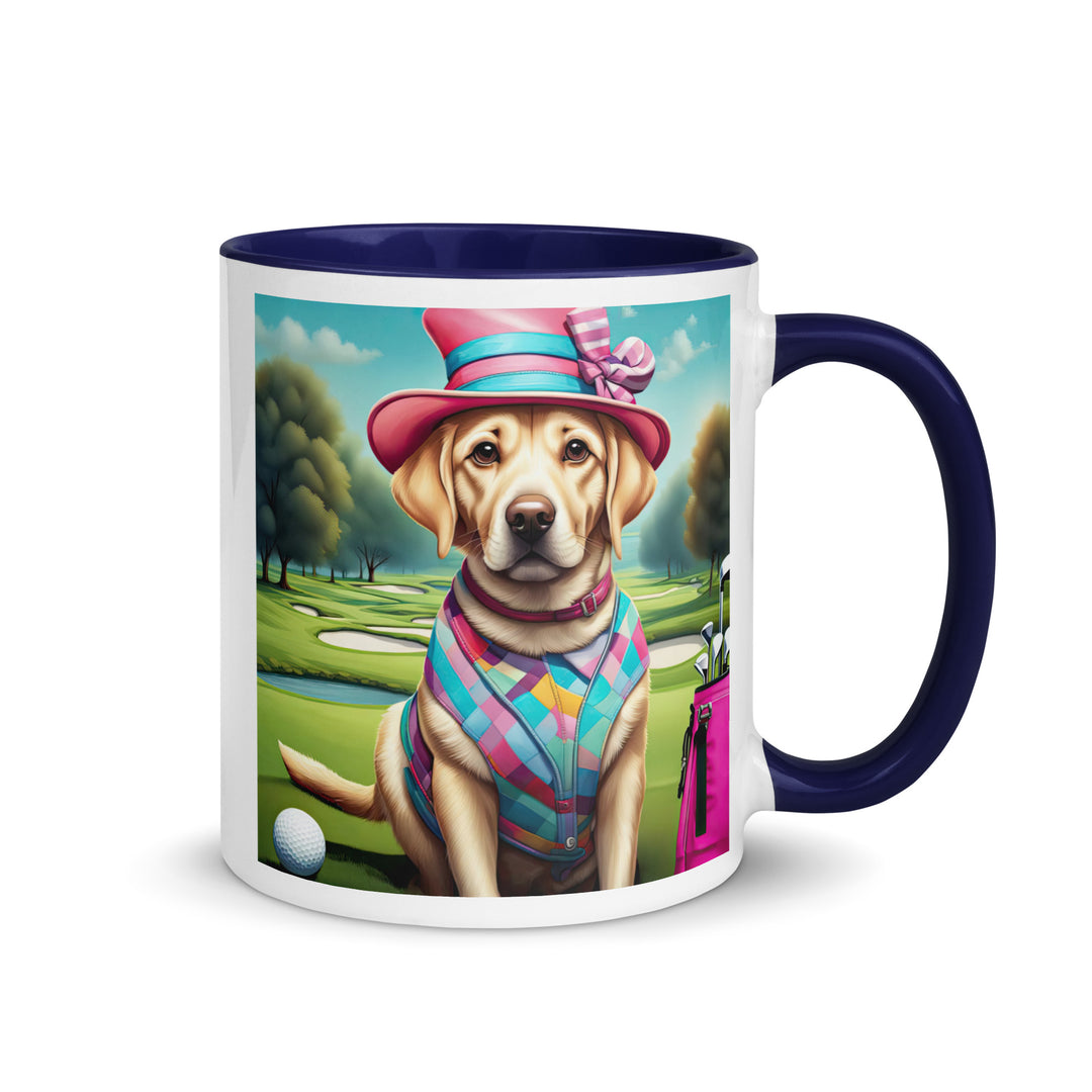 Mug with Color Inside-Labrador Retriever Golfer V6