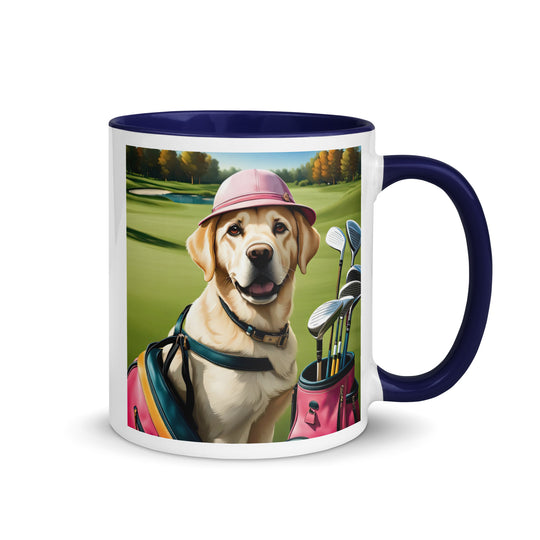 Mug with Color Inside-Labrador Retriever Golfer V10