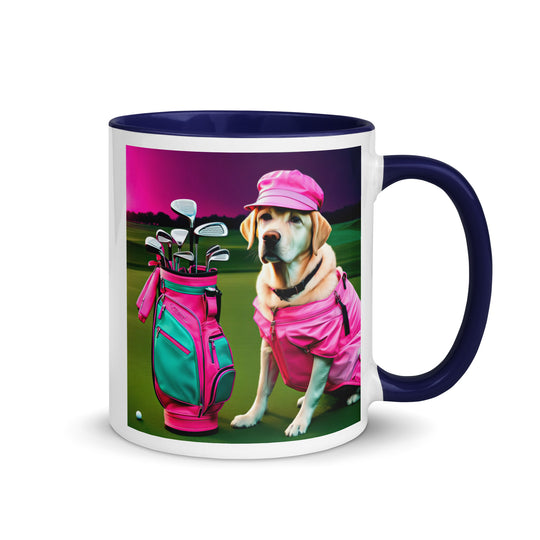 Mug with Color Inside-Labrador Retriever Golfer V16