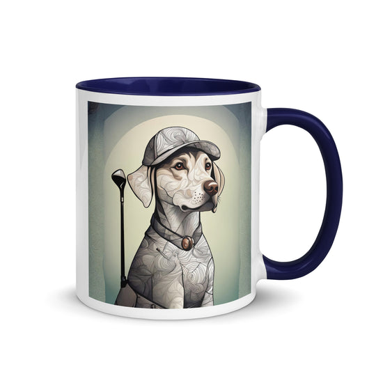 Mug with Color Inside-Labrador Retriever Golfer V17