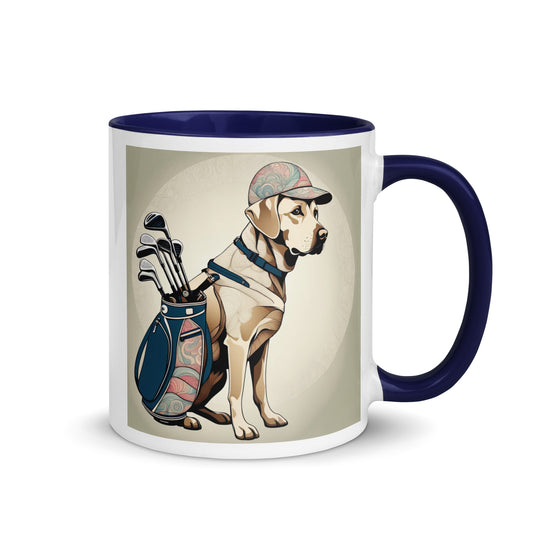 Mug with Color Inside-Labrador Retriever Golfer V19