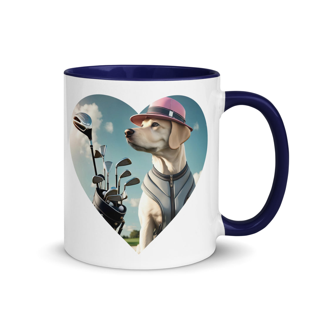 Mug with Color Inside-Labrador Retriever Golfer V23