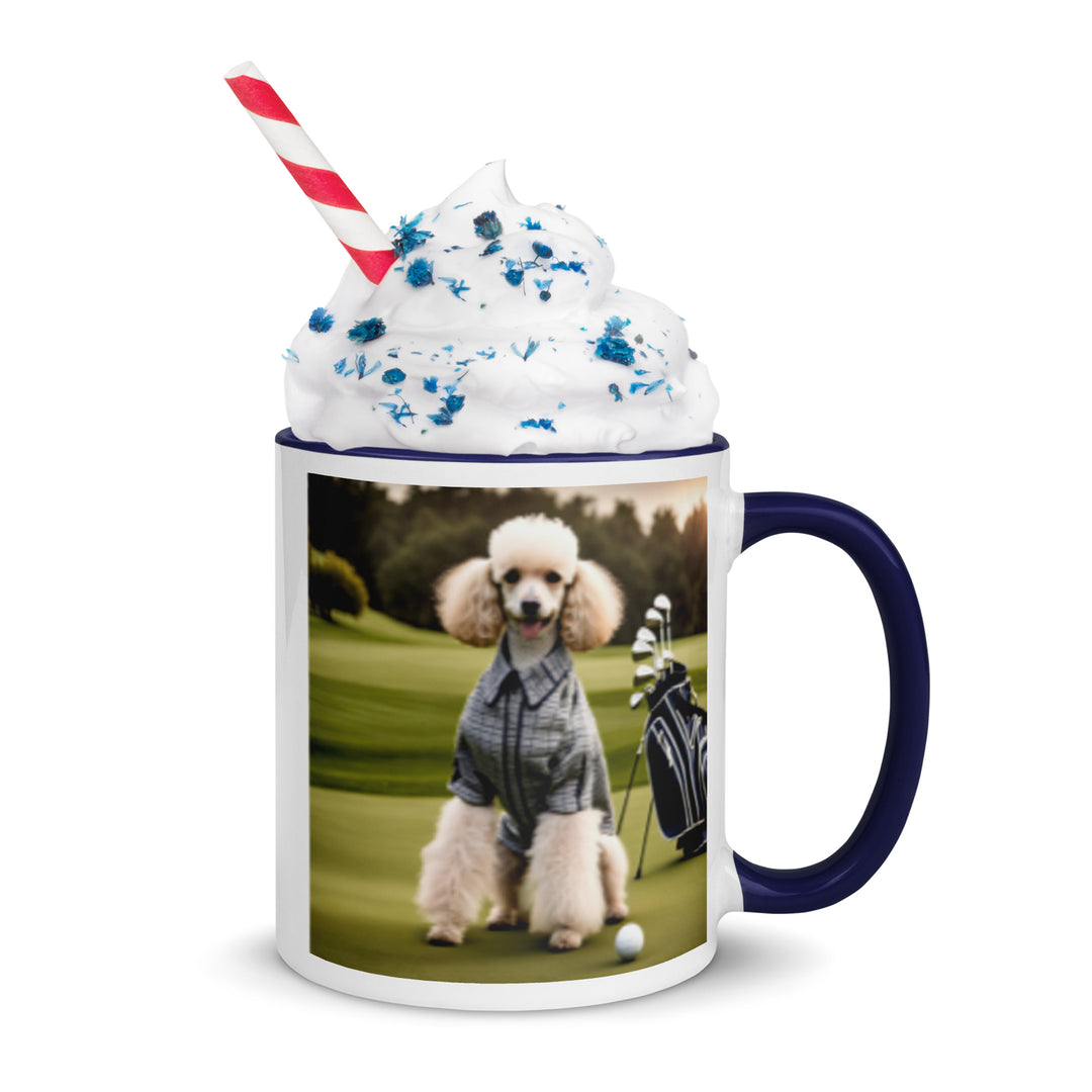 Poodle Golfer- Mug with Color Inside v2