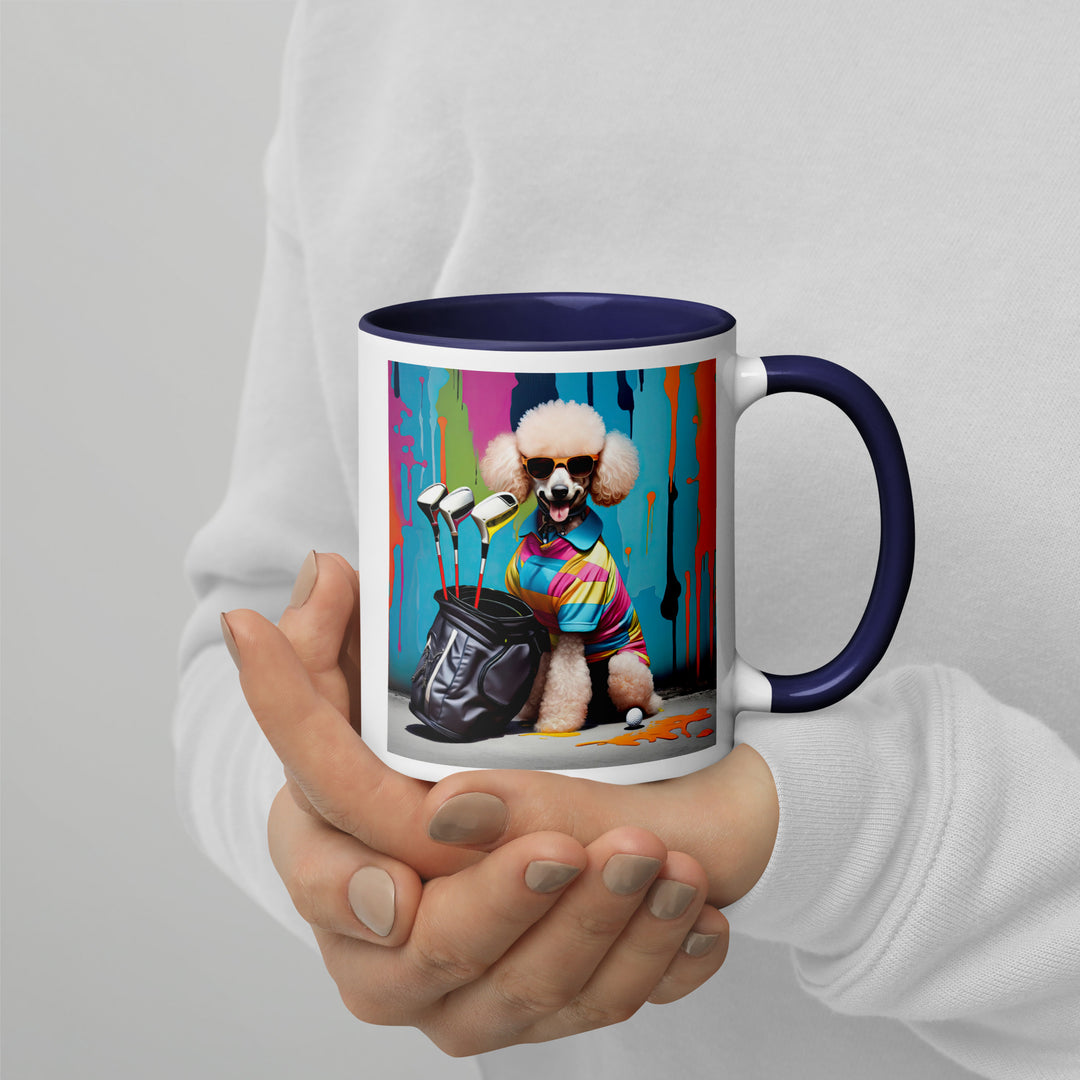 Poodle Golfer- Mug with Color Inside v3