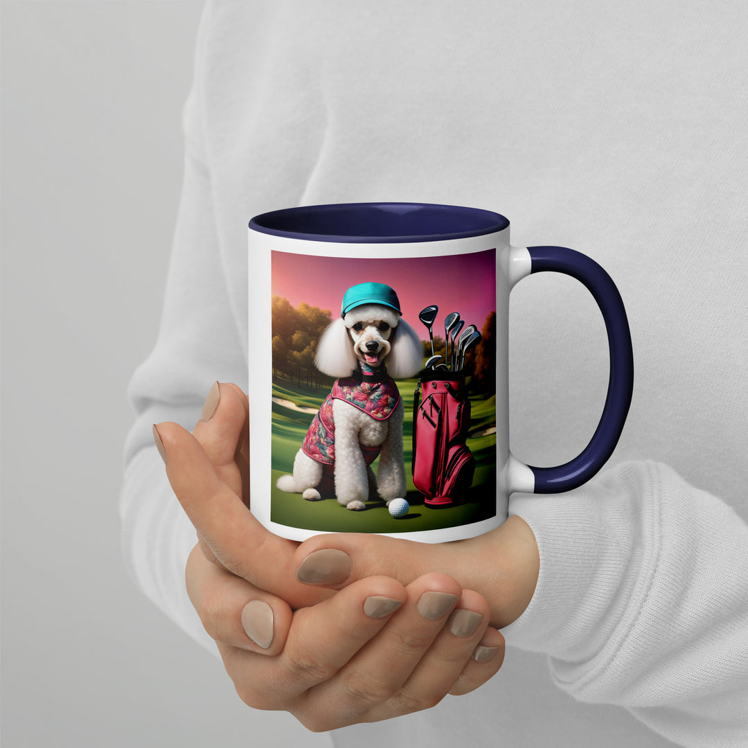 Poodle Golfer- Mug with Color Inside v5