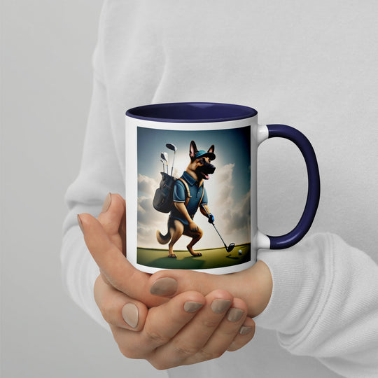 German Shepherd Golfer- Mug with Color Inside V6