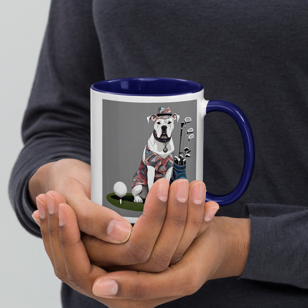 American Bulldog Golfer- Mug with Color Inside v3