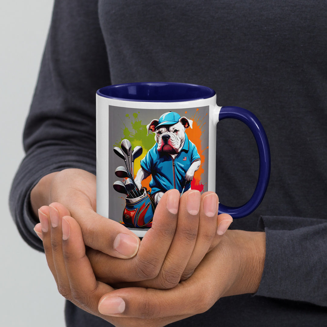 Bulldog Golfer- Mug with Color Inside V2