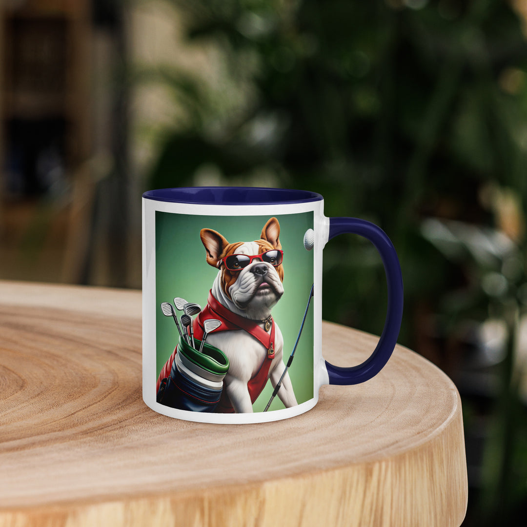 Bulldog Golfer- Mug with Color Inside V3