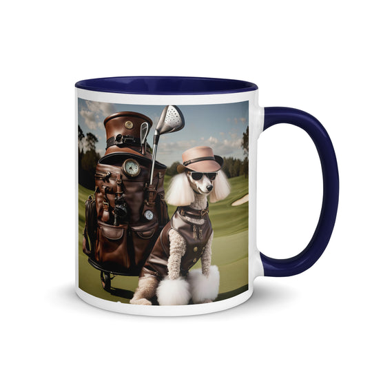 Poodle Golfer- Mug with Color Inside v6