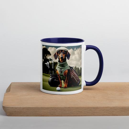 Dachshund Golfer- Mug with Color Inside