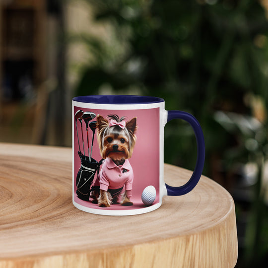 Yorkshire Terrier Golfer- Mug with Color Inside