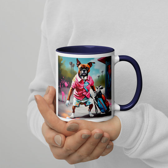 Boxer Golfer- Mug with Color Inside v2