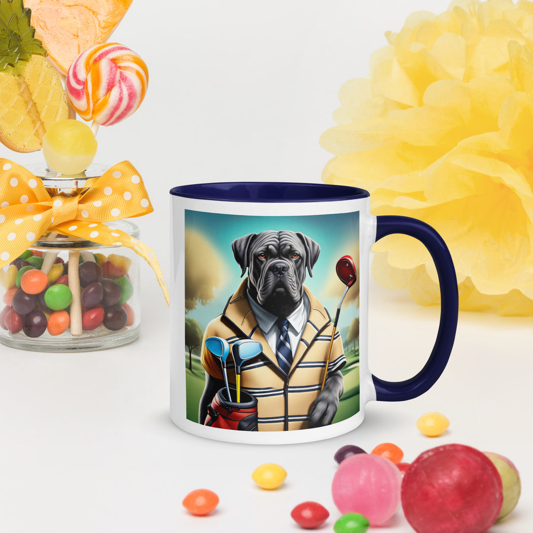 Cane Corso Golfer- Mug with Color Inside v3