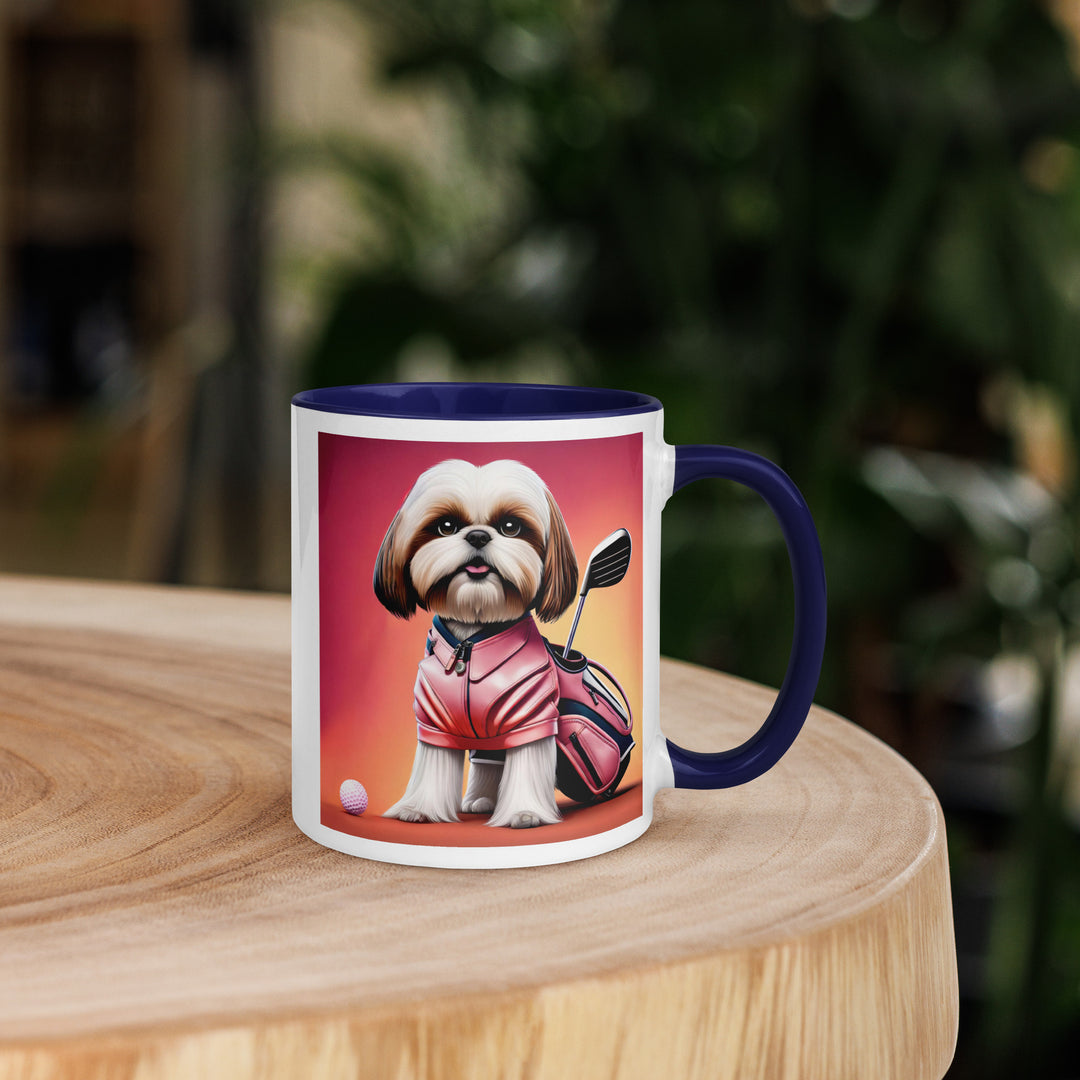 Shih Tzu Golfer- Mug with Color Inside v2