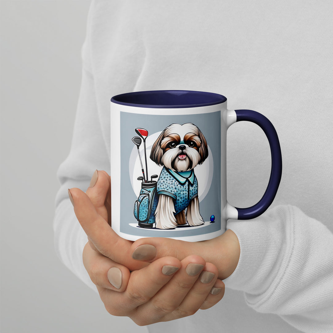 Shih Tzu Golfer- Mug with Color Inside v3