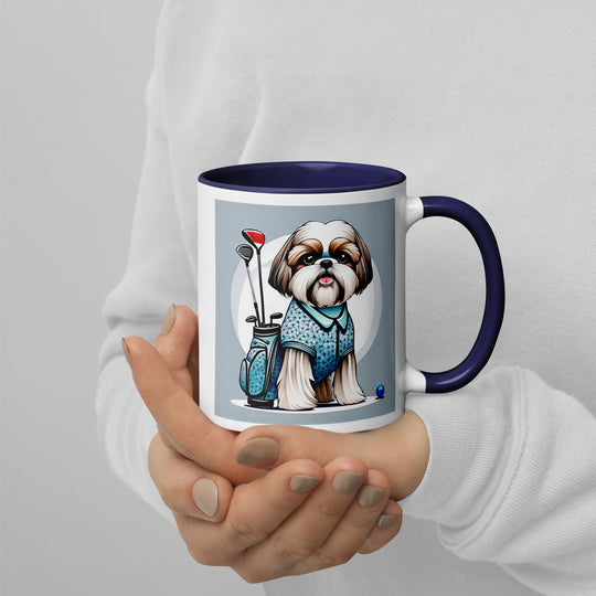 Shih Tzu Golfer- Mug with Color Inside v3