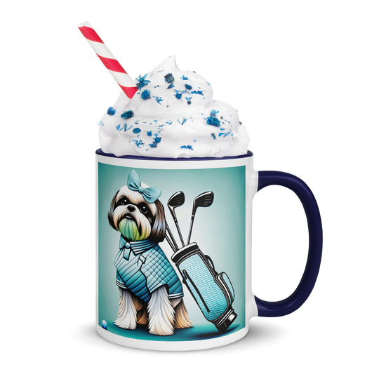 Shih Tzu Golfer- Mug with Color Inside v4