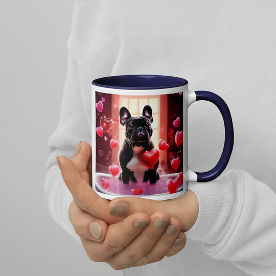 French Bulldog Romantic- Mug with Color Inside v4