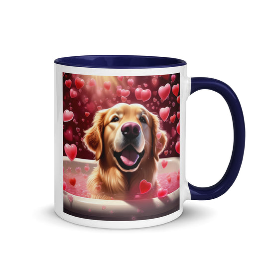 Golden Retriever Romantic- Mug with Color Inside