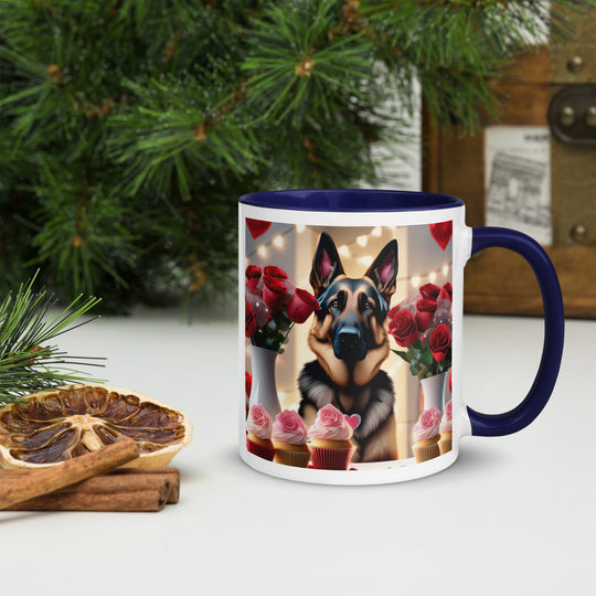 German Shepherd Romantic- Mug with Color Inside v2