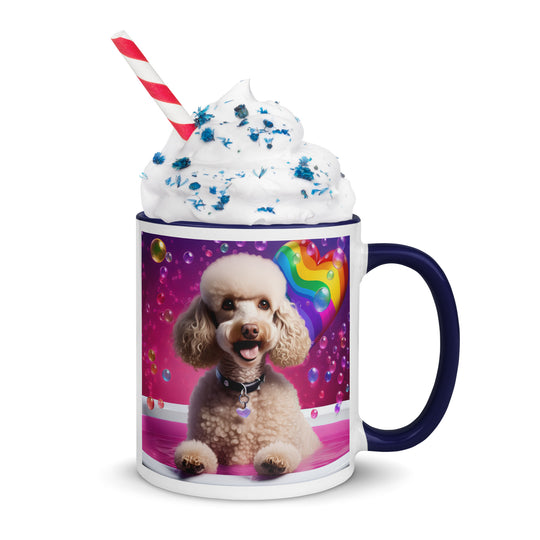 Poodle Romantic- Mug with Color Inside v2