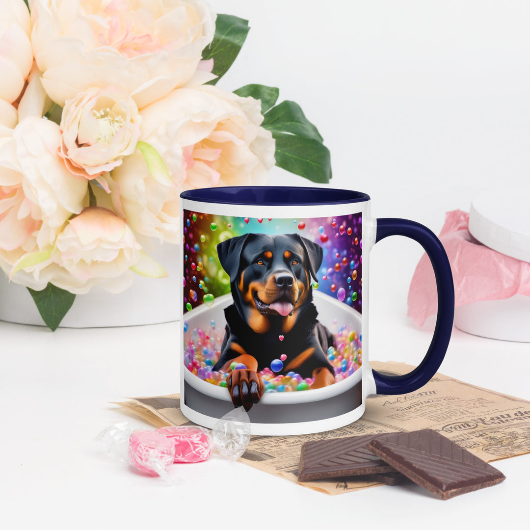 Rottweiler Romantic- Mug with Color Inside v3