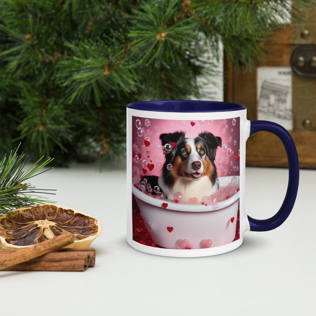 Australian Shepherd Romantic- Mug with Color Inside v2