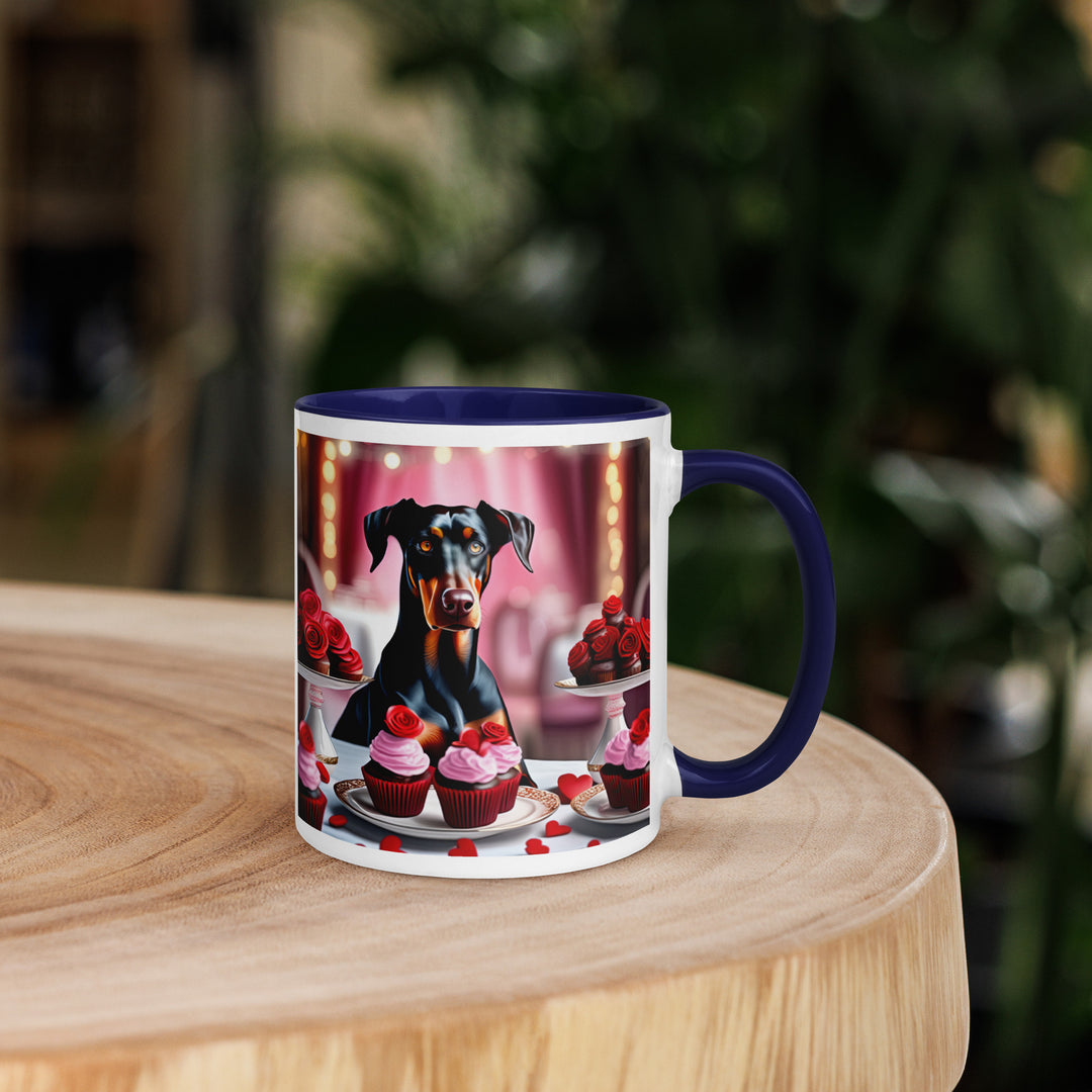 Doberman Pinscher Romantic- Mug with Color Inside