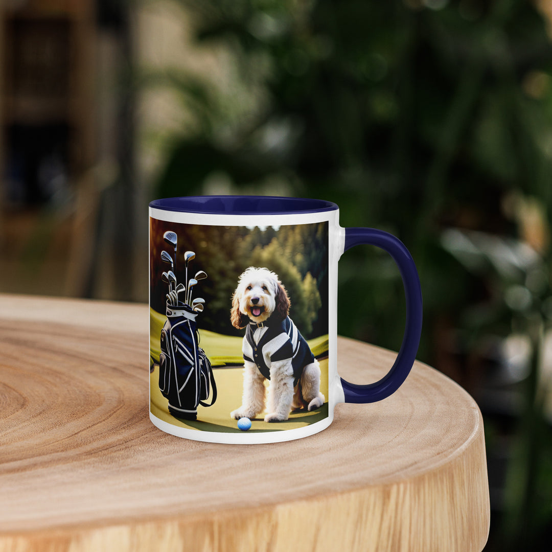 Bernedoodle Golfer- Mug with Color Inside