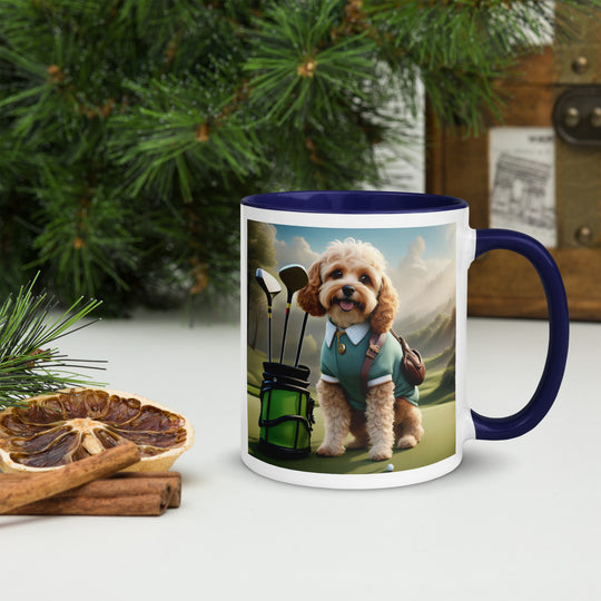 Cavapoo Golfer- Mug with Color Inside