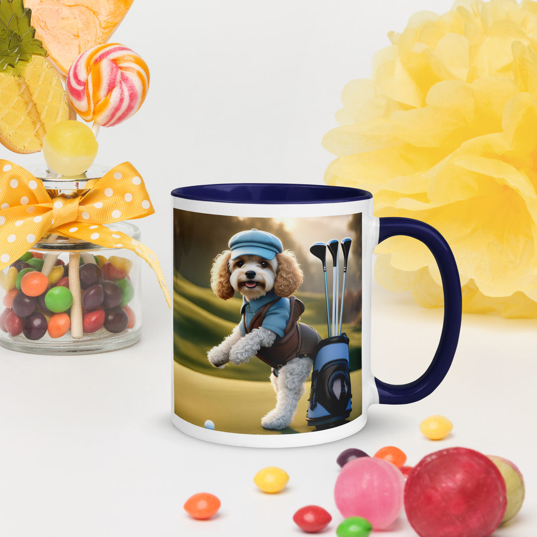 Cavapoo Golfer- Mug with Color Inside v2