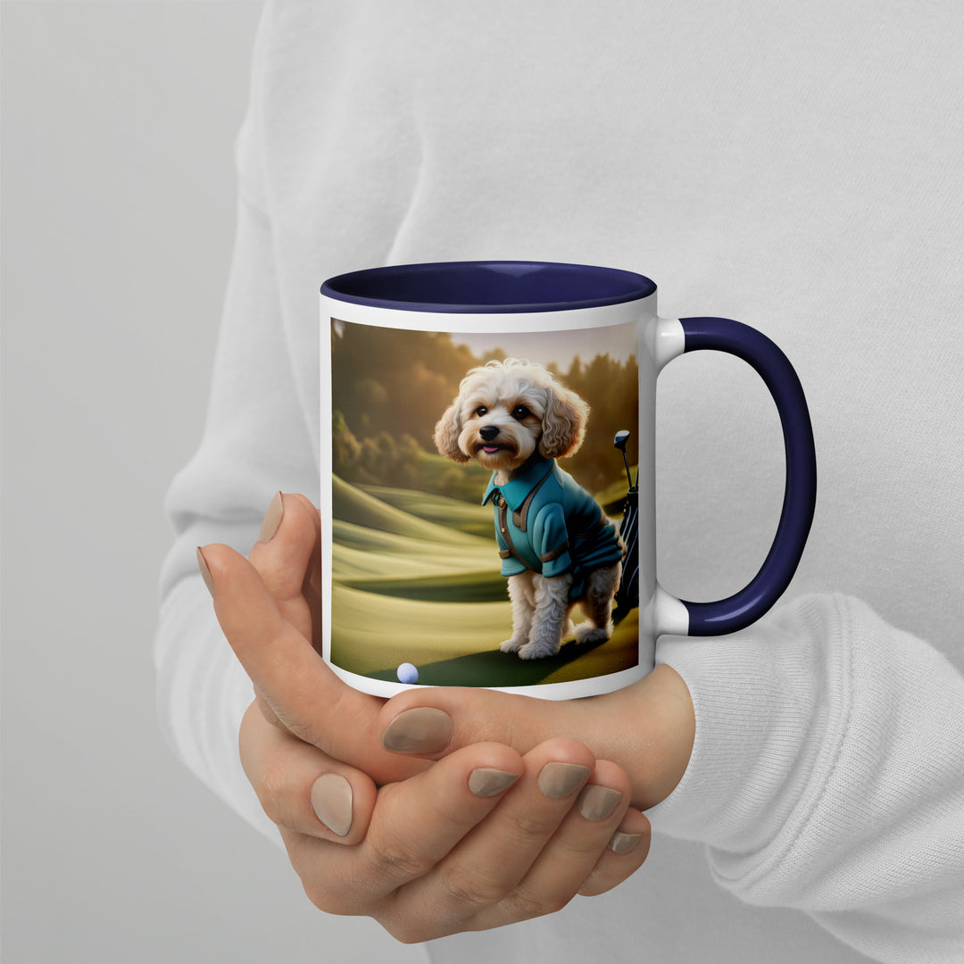 Cavapoo Golfer- Mug with Color Inside v4