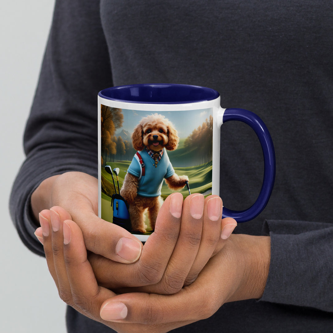 Cavapoo Golfer- Mug with Color Inside v7