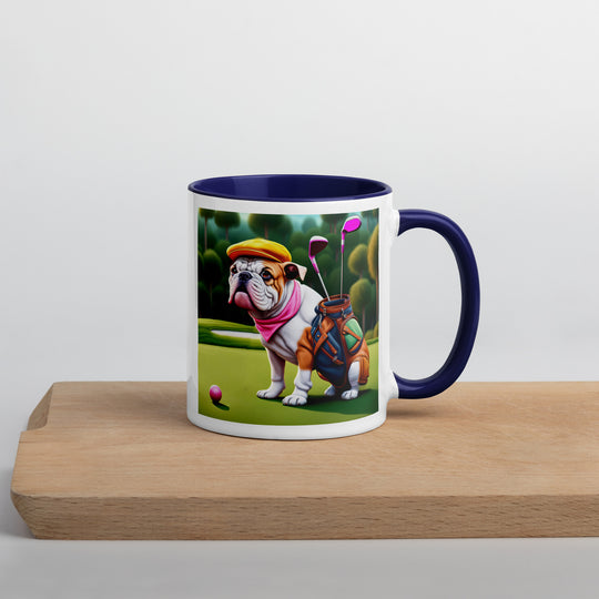 Catahoula Bulldog Golfer- Mug with Color Inside v5