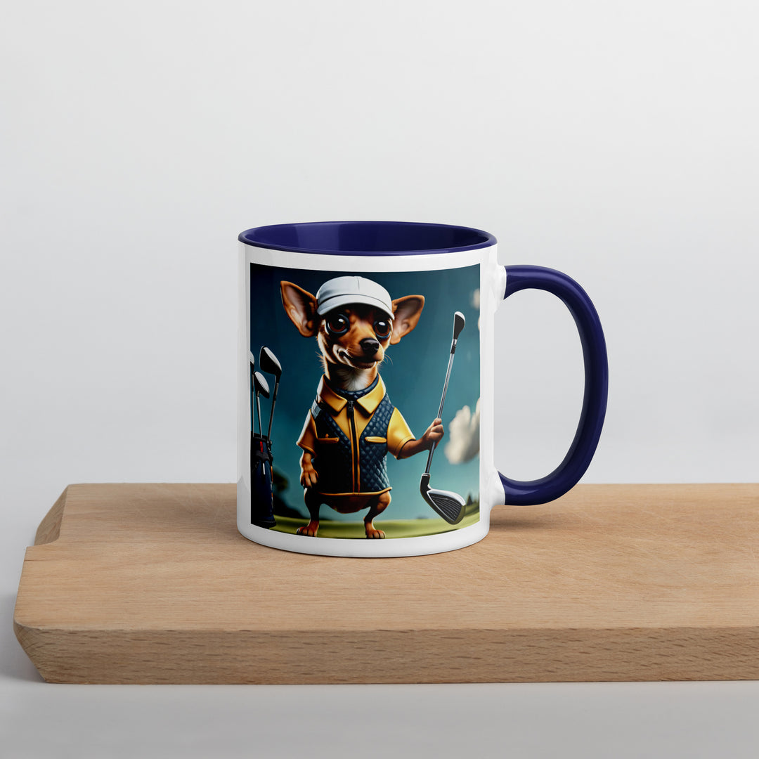 Chiweenie Golfer- Mug with Color Inside v2