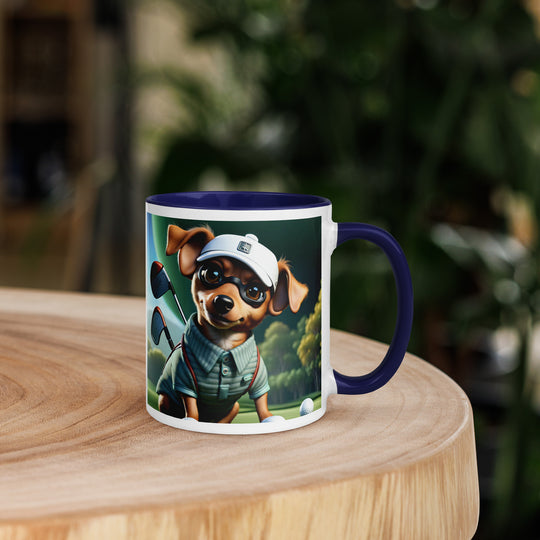 Chiweenie Golfer- Mug with Color Inside v4