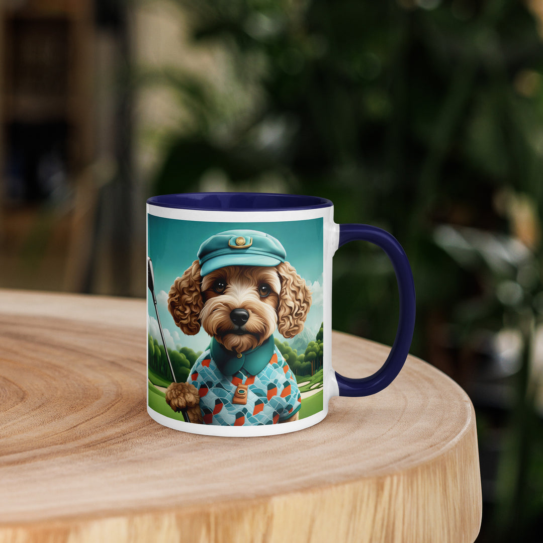 Cockapoo Golfer- Mug with Color Inside v3