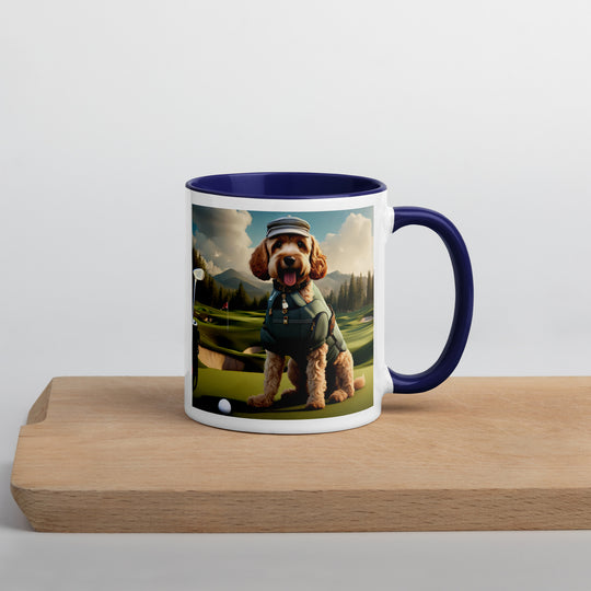 Cockapoo Golfer- Mug with Color Inside v7