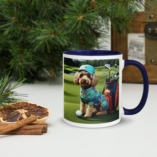 Cockapoo Golfer- Mug with Color Inside v5