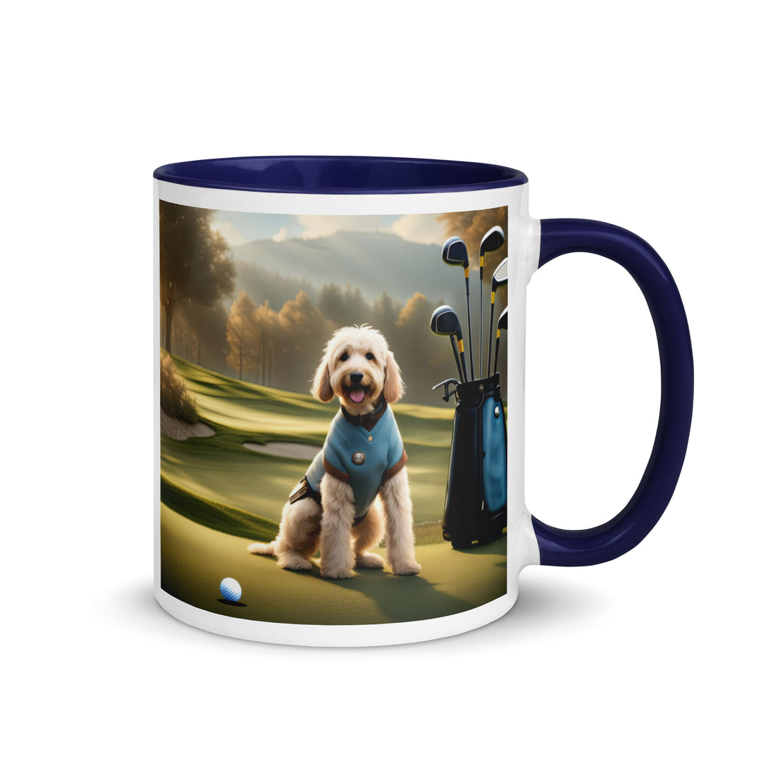 Goldendoodle Golfer- Mug with Color Inside