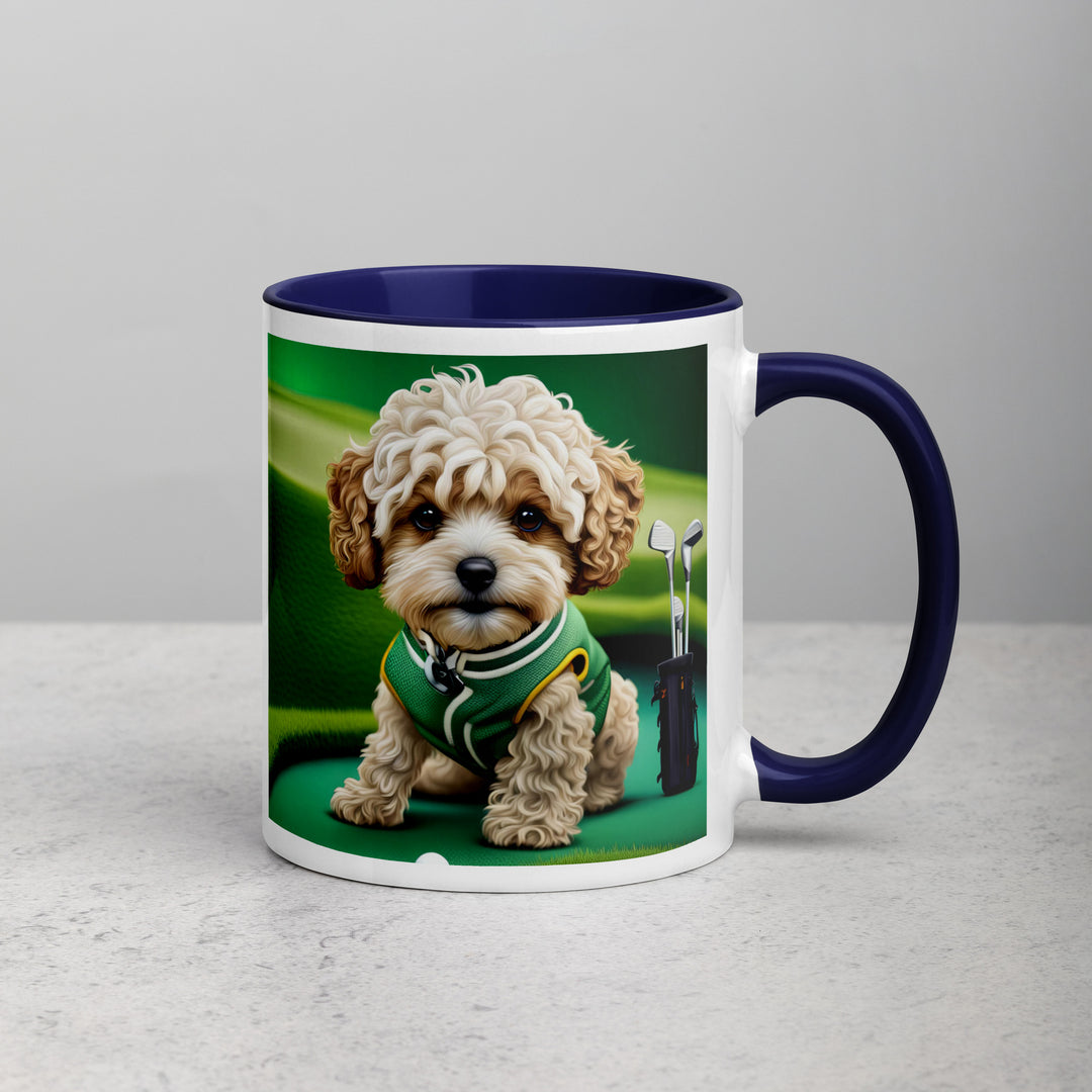 Maltipoo Golfer- Mug with Color Inside v7