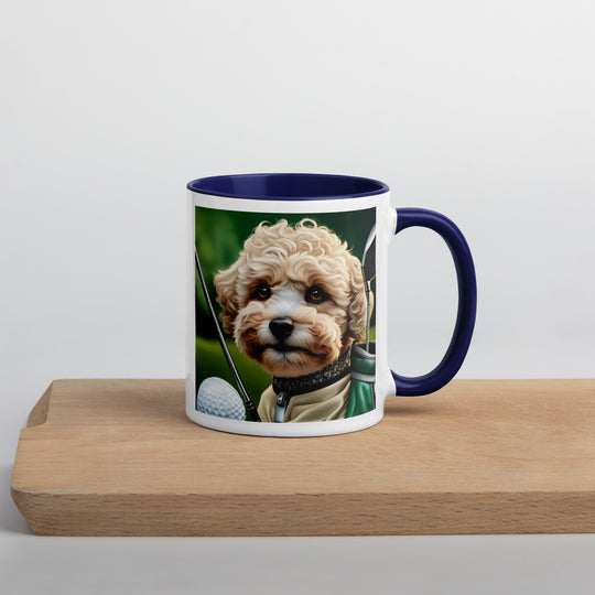 Maltipoo Golfer- Mug with Color Inside v8