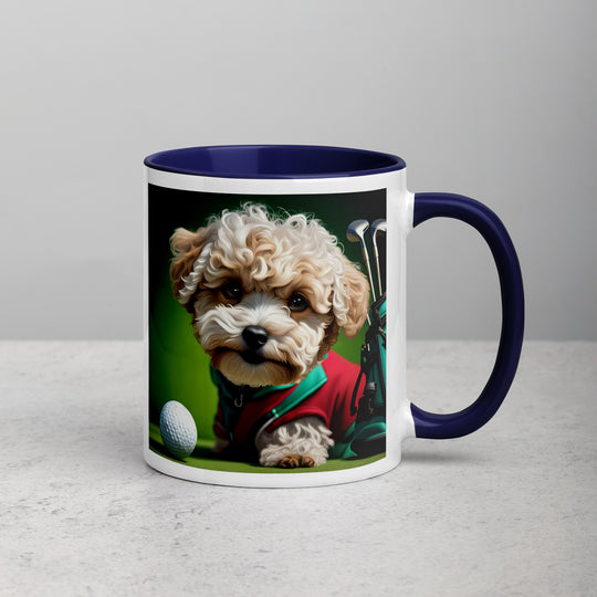 Maltipoo Golfer- Mug with Color Inside v9